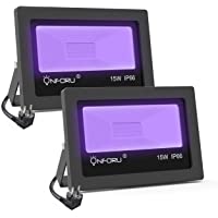 Onforu 2 Pack Luz UV 15W- Luz Negra Impermeable IP66- Foco UV Ultravioleta Luz Fluorescente Lámpara de Escenario…